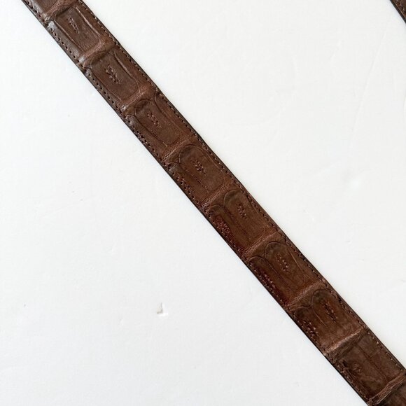 NEW Rod Patrick Boots Mens Western Belt 1.25" Taper Size 38 Brown Caiman Leather - Picture 10 of 12